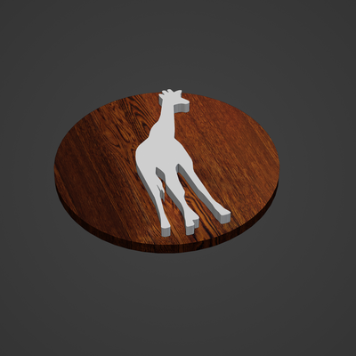 giraffe medallion locket roundel pendant ring animal human man woman hoop diamond cnc printing print brooches badges 3d print model - Mito3D