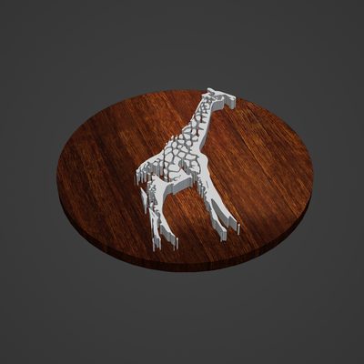 giraffe medaillon anhänger ring tier frau band diamant cnc drucken broschen abzeichen 3d print model - Mito3D