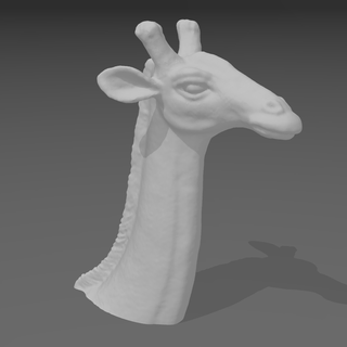 giraffe neck head bust mammals animals creatures low poly fan art 3d print model - Mito3D