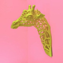 giraffe spots art faux mount head sculpture decor taxidermy zoo bust wall animal 3d print model - Mito3D