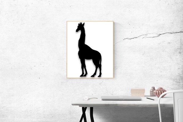 giraffe wall art home decor decoration stile fashion cool figures 3d print model - Mito3D