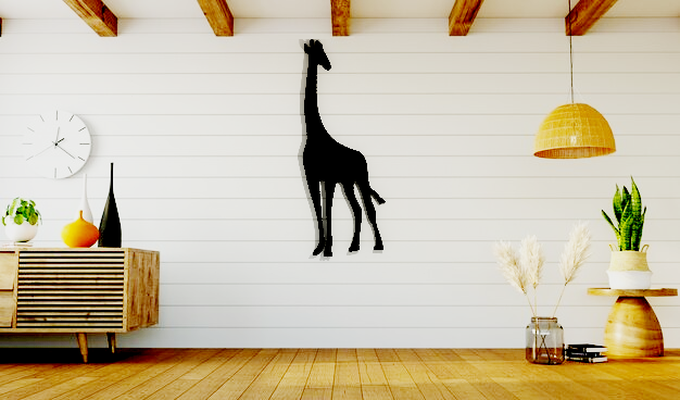 girafe mur art 3d print model - Mito3D