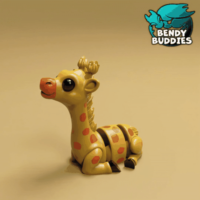 zürafa şirin mafsallı print in place afrikalı tırnaklı hayvan uzun boylu memeli fantezi dünya canavar sanat kıpır oyuncak baskı yeri 3dprint 3dmodel esnek stl destek yok ejderha rpg dnd eklemli yaratık dino dinozor 3d print model - Mito3D