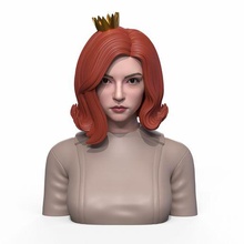 girl art queen woman bust 3dprint character portrait sculpture 3d print model - Mito3D
