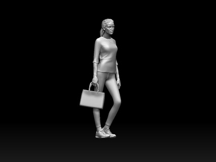 ragazza posa folla carattere umano corpo donna uomo figura Stampa miniatura diorama scultura seduta passeggio ragazzo giovane mobile Telefono 3d print model - Mito3D