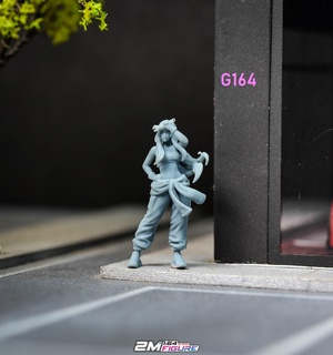 menina 164 escala 3d impressão modelo mulher homem personagem corpo arte miniaturas figura 1 64 diorama garagem 3d print model - Mito3D