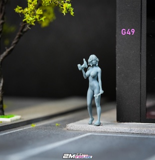 menina 49 escala 164 3d impressão modelo mulher homem personagem corpo arte miniaturas figura 1 64 diorama garagem 3d print model - Mito3D
