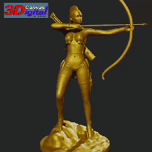 niña arquero Arte tiro arco mujer hermoso 3d print model - Mito3D