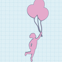 menina balões inocência criança sonhos desejos 3d print model - Mito3D