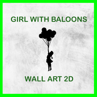 kız balonlar duvar Sanat 2d deko dekorasyon ilham Aşk yatak oda çocuklar bebek 3d print model - Mito3D