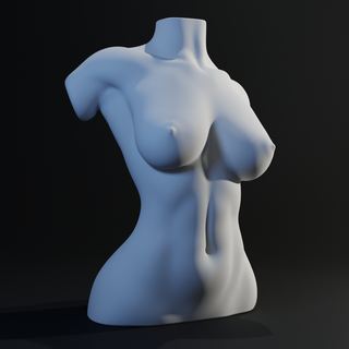 girl bust flower vase Home table top statue bottle abstract cute room water 3d print model - Mito3D