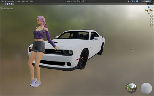 girl car leaning model 3 figure sport diorama female lean woman gamer man male 3d print model - Mito3D