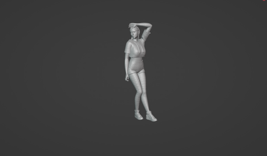 ragazza macchina pendente modello 9 figura sport diorama femmina magra donna giocatore uomo maschio 3d print model - Mito3D