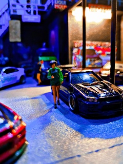 menina casual modelo 3 figura esporte diorama fêmea carro magro mulher 3d print model - Mito3D
