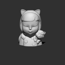 fille chat vase 3d print model - Mito3D