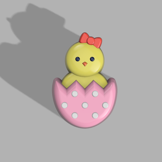 girl chicken shell 1000stl vacuum forming bath bomb easter egg 3d print model - Mito3D