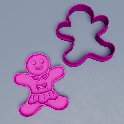 girl cookie cutter home cutters cookies bakery cookiecutters cookiecutter 3d print model - Mito3D