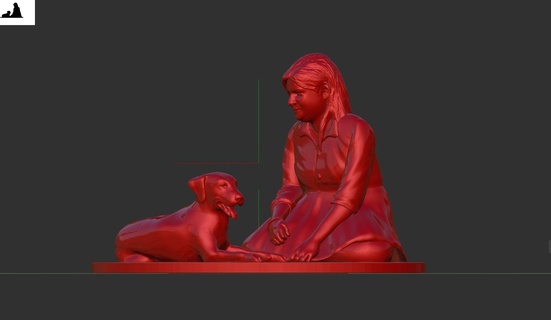 niña perro 3d impresión modelo hembra mujer personaje humano animal perrito lindo personas cuerpo ropa 3d print model - Mito3D