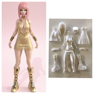 kız şekil quot lila 2 elbiseler Kadın oyuncak bebek anime heykelcik heykel model pop Sanat Siber karakter modern diva 3d print model - Mito3D