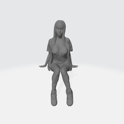 girl figure sitting hands open woman 1 64 3d print model - Mito3D