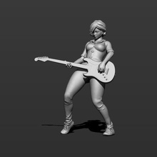 niña guitarra Arte cuerpo personaje hembra figura jugador humano música musical instrumento músico persona mujer joven 3d print model - Mito3D