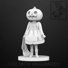 girl halloween child holiday pumpkin dress printer art magic 3d print model - Mito3D