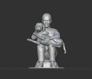 girl holding dog woman female character body people human puppy animanl 3d print model - Mito3D