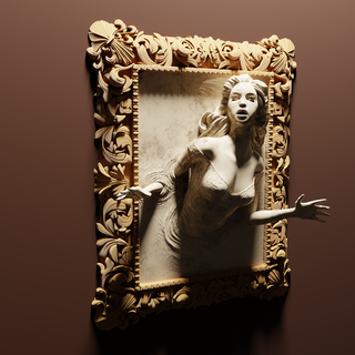 girl picture frame Art water wall 3d print model - Mito3D
