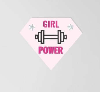 girl power logo fitness girls gym sports woman strenght body training 3d print model - Mito3D
