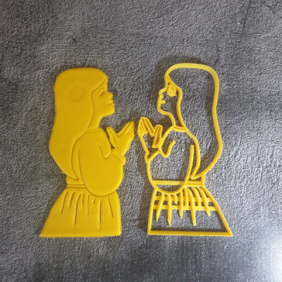 fille prier biscuit coupeur sacrements ange sacrement gâteau décoration coupeurs décor art 3d print model - Mito3D