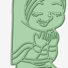 girl praying cookie cutter 3d print model - Mito3D