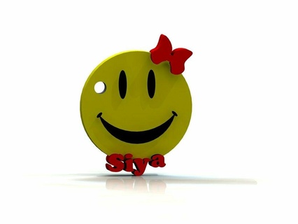 girl smiley keychain 3d print model - Mito3D