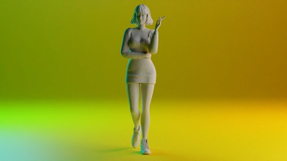 ragazza fumare pendente macchina gioco figura sport diorama femmina modello magra donna giocatore uomo maschio fuma 3d print model - Mito3D