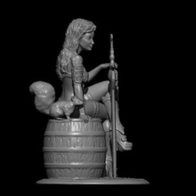 girl squirrel art warrior statuette woman 3d print model - Mito3D