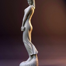 fille statue art sculpture asiatique femme 3d print model - Mito3D
