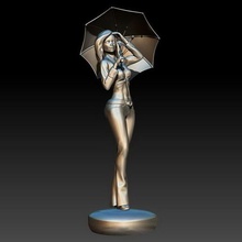 chica del paraguas art maiden persona en miniatura carácter mujer escultura personas señora niña la estatuilla femenino 3d print model - Mito3D