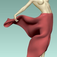 ragazza vento 3d stampa arte donna saluto moglie figurine vestito nudo bambino miniatura bella scultura sculp plastica miniature 3d print model - Mito3D