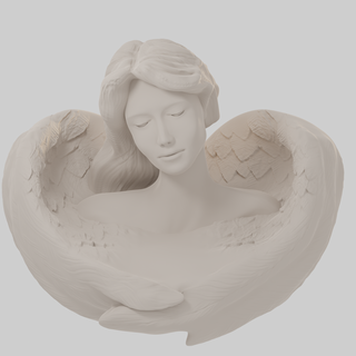 girl wings - angel girl - marble sculpture- museum sculpture Art girl with wings angel girl marble sculpture museum sculpture people human bust angel miniature decoration office decor head girl face beautiful ender3 ender 3 pro free  3d print model - Mito3D