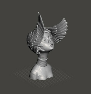 fille ailes tête analyse sculpture 3d scans balayage répliques 3d print model - Mito3D