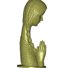 Mädchen, Frau, Gebet 3d-Modell Kunst statue Skulptur cnc virgin mary religion christian Nonne buddha zen 3d print model - Mito3D