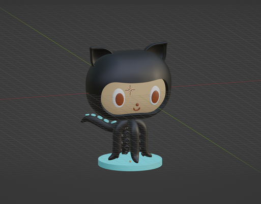 github octocat code construire personnage octo chat 3d print model - Mito3D