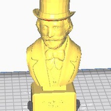 Giuseppe Verdi buste chapeau art forme musique 3d print model - Mito3D