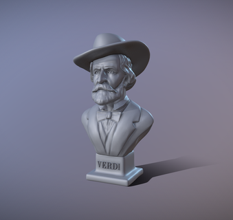 Giuseppe Verdi busto escultura modelo 3d modelo escultura estatua busto esculturas Giuseppe Verdi 3d Arte 3d print model - Mito3D