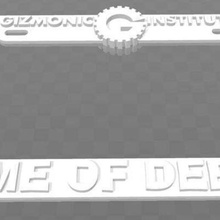 gizmonic de l'institut - la maison profondeur 13 cadre plaque d'immatriculation mst3k art signes logos 3d print model - Mito3D