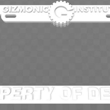 gizmonic l'institut de la propriété profondeur 13 cadre plaque d'immatriculation mst3k art signes logos 3d print model - Mito3D