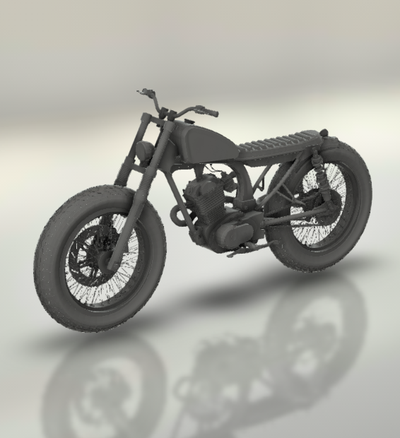 gl100 moto bicyclette moteur vélo two wheeled véhicule motard sport turbo roadster hachoir 3d print model - Mito3D