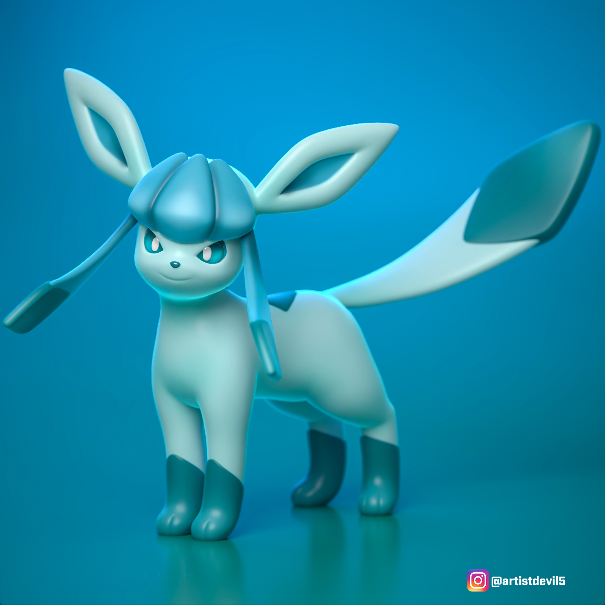 glaceon pokemon pokemongo pokemons eevee vaporeon jolteon Flareon espeon umbreon Leafeon galceón Sylveon Pikachu 3D print model - Mito3D