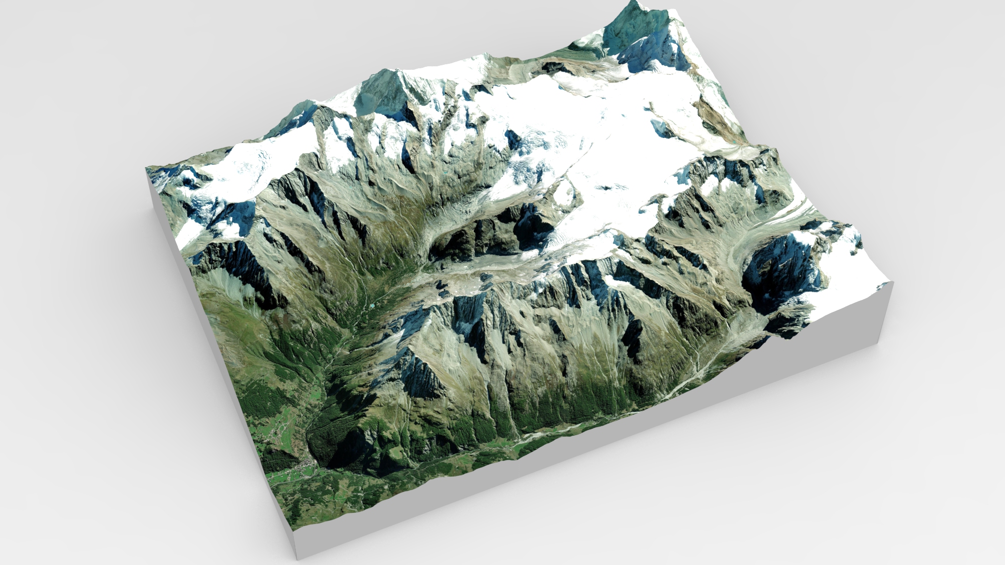 geleira confuso du mont suíça montanha panorama martinet vale exterior natureza ambiente terreno areia oeste duna rocha pedra paisagem urbana geologia deserto arenito 3D print model - Mito3D