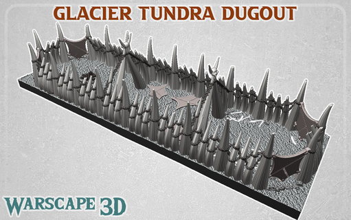glaciar tundra fantasía fútbol refugio subterráneo marcador tono campo cuenco estadio sangre barro hielo agrietado 3d print model - Mito3D