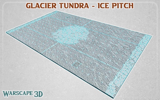 Gletscher Tundra Fantasie Fußball Tonhöhe Feld Schüssel Stadion Einbaum Blut Schlamm Eis geknackt 3d print model - Mito3D